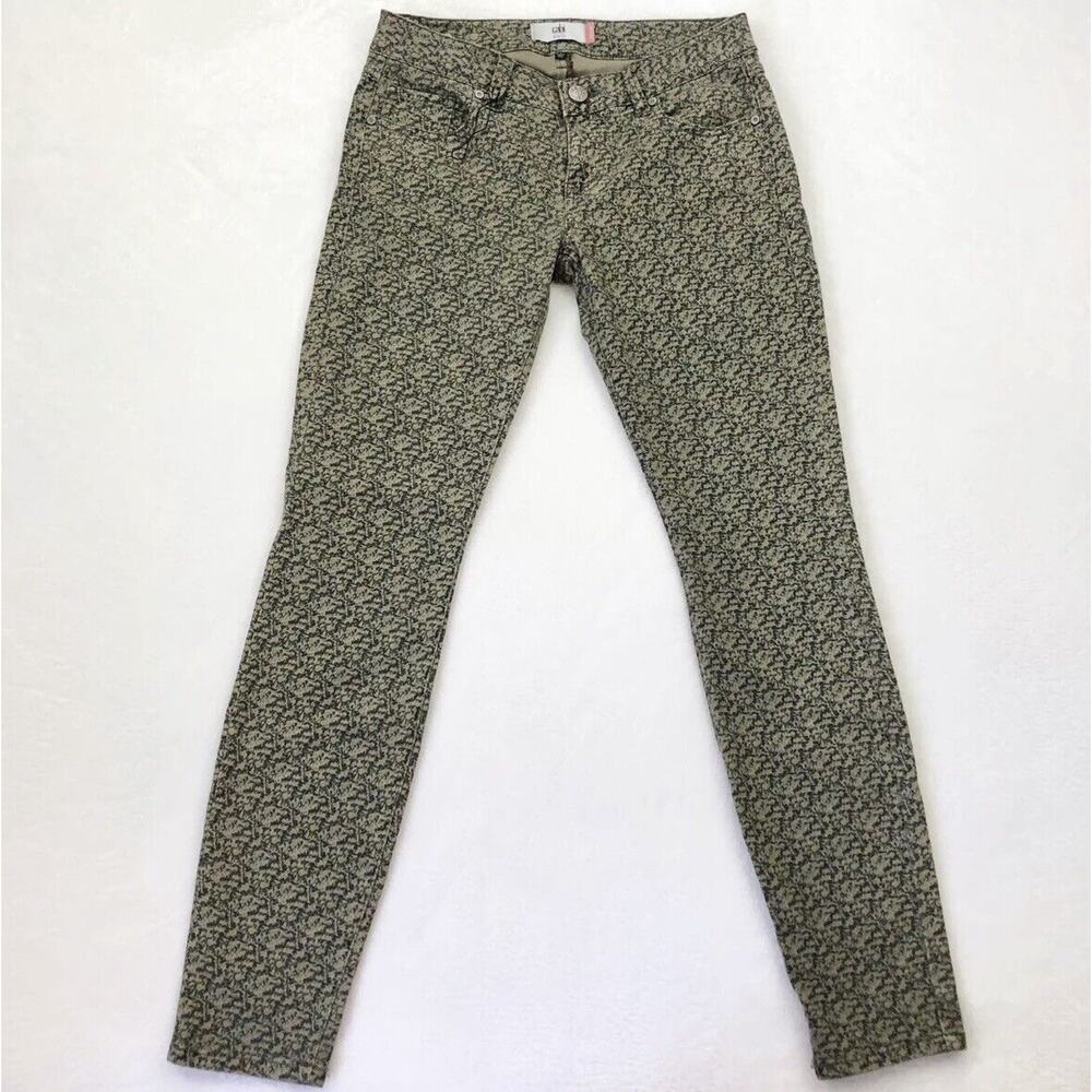 NWOT Cabi Ditsy Skinny Jeans Size 4 Cotton Stretch Floral Printed Style 5083
